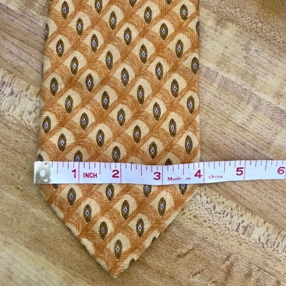 #1181 VTG Robert Talbot  gold and brown silk necktie - Picture 5 of 7